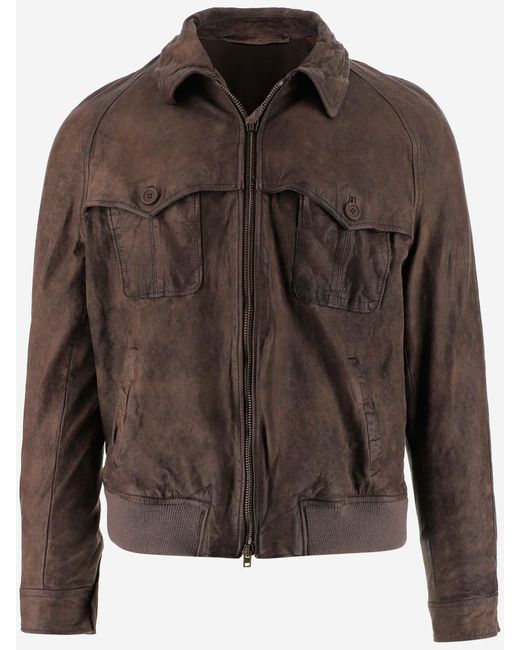 Salvatore Santoro Leather Jacket in Brown for Men Mens Clothing Jackets Leather jackets 