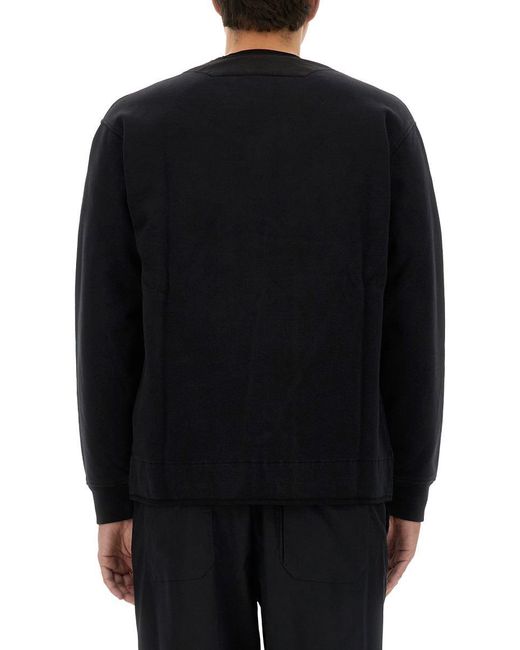 C P Company Black Buttoned Front Zip Sweatshirt for men