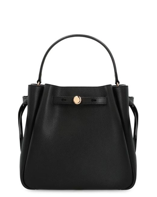 Tory Burch Black Romy Leather Bucket Bag