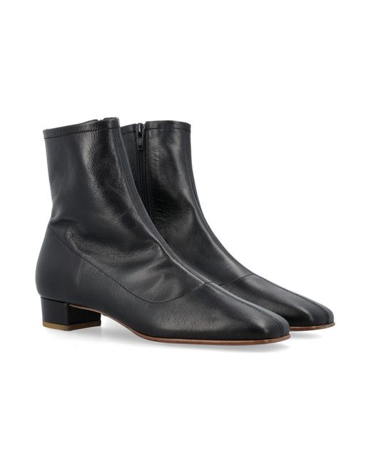 By Far Black Leather Ankle Boots