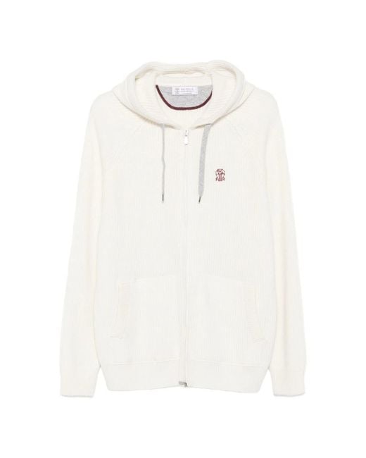 Brunello Cucinelli White Sweaters & Knitwear for men