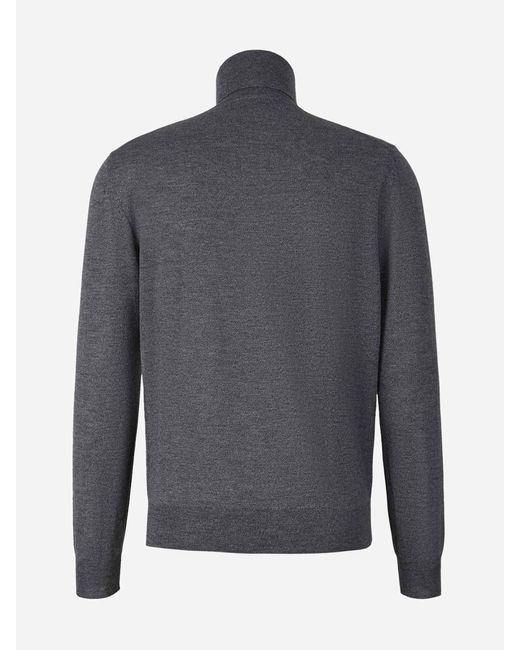 Canali Gray Roll Neck Sweater for men