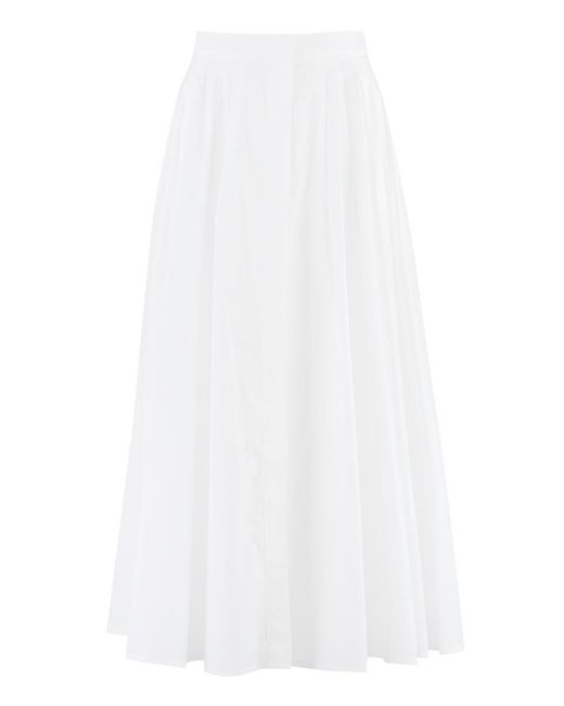 Max Mara Studio White Sera Cotton Skirt
