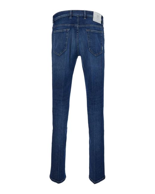 PT Torino Blue Medium Waisted Jeans In Cotton Blend Man for men