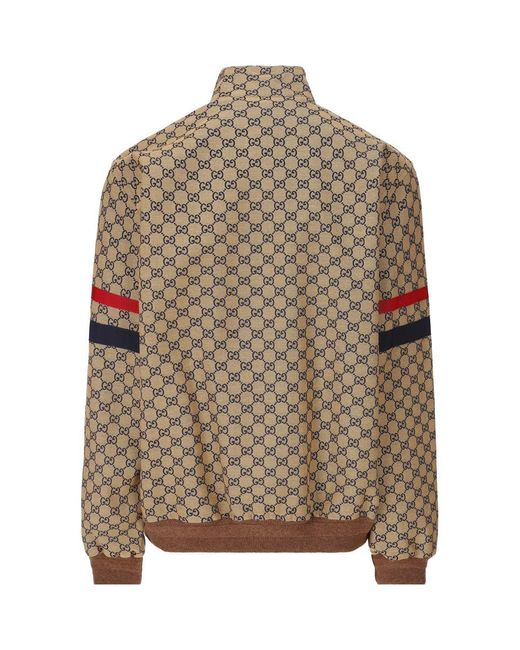 Gucci Brown Premium Raffia Bomber Jacket for men