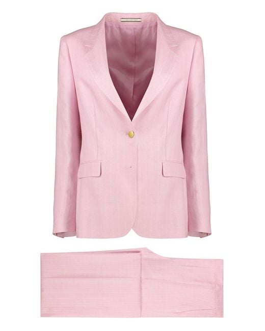 Tagliatore Pink Linen Two-Pieces Suit