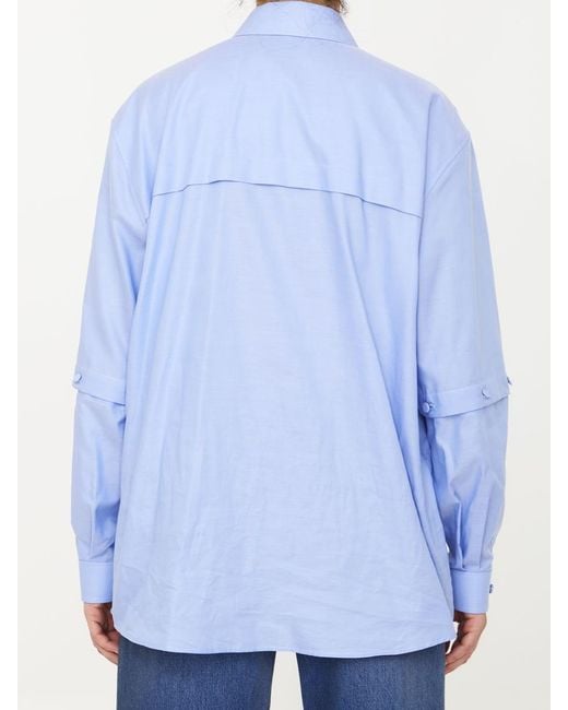 Gucci Blue Detachable Sleeves Shirt