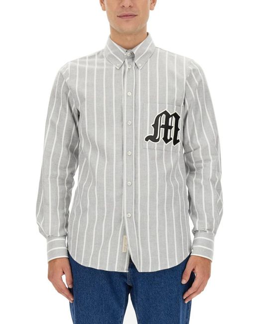 MSGM Gray Shirt With Logo for men