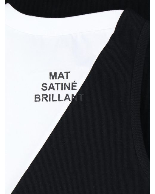 MM6 by Maison Martin Margiela Black Two-tone T-shirt