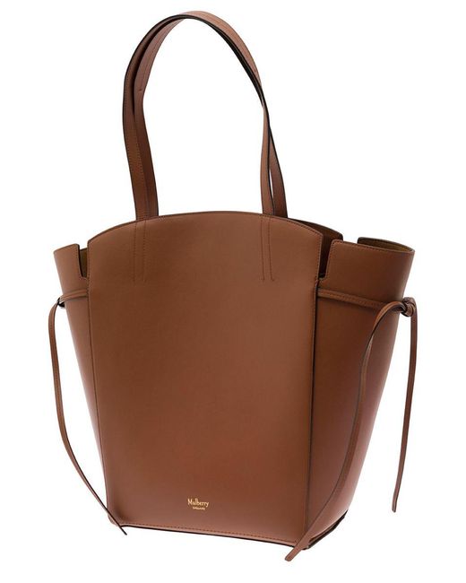 Mulberry Brown 'Clovelly' Shoulder Bag With Laminated Logo