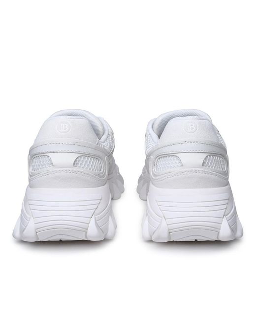 Balmain White Suede Blend Sneakers for men