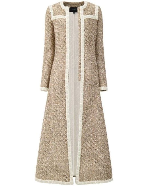 Giambattista Valli Natural Braided-trim Tweed Coat
