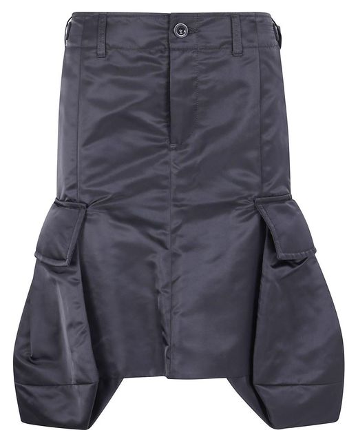 Sacai Blue Nylon Twill Skirt