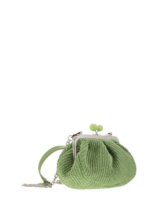 Weekend by Maxmara Green Palmas - Raffia-effect Pastry Bag