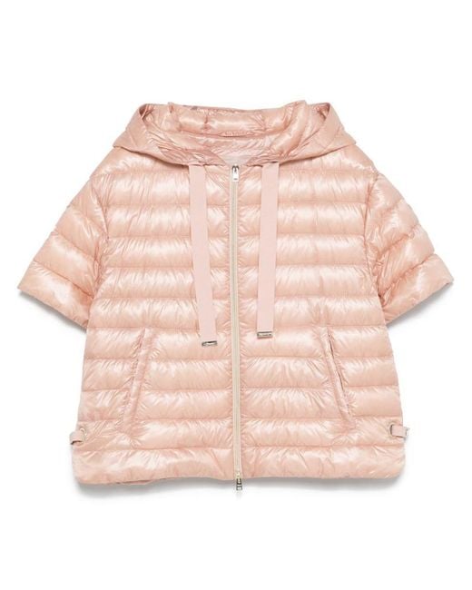 Herno Pink Nylon Short Down Jacket