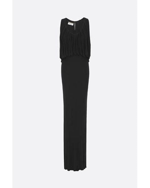 Saint Laurent Black Long Jersey Dress
