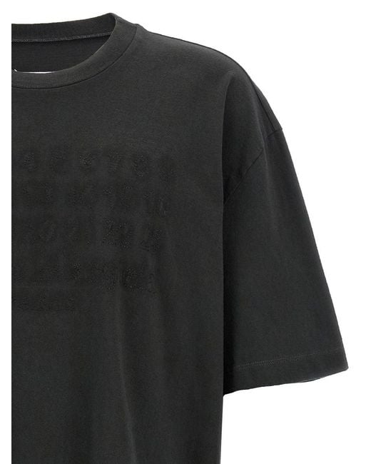 Maison Margiela Black T-Shirt With Embroidered Logo for men