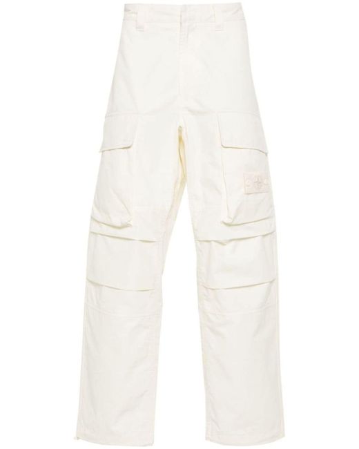 Stone Island White Pant Ghost Loose Clothing for men