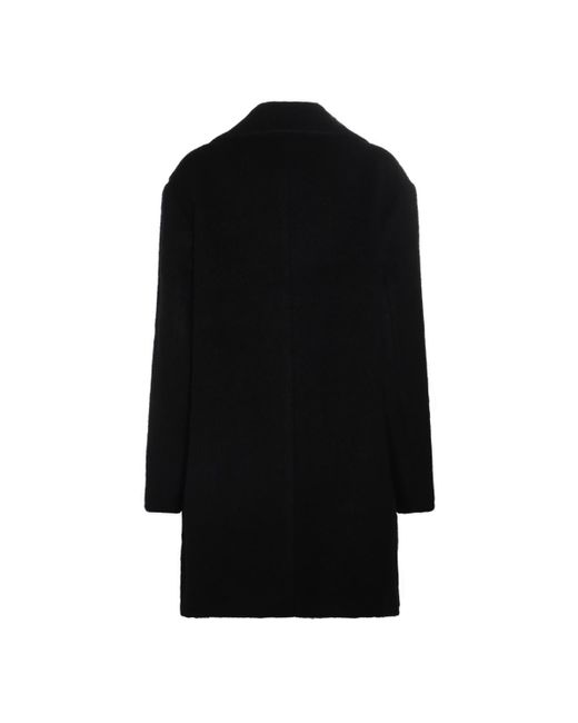 Jil Sander Black Wool And Mohair Blend Coat