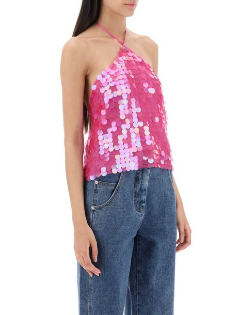 Saks Potts Pink 'anouk' Top With Sequins