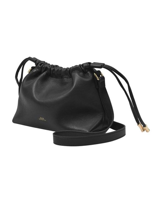 A.P.C. Ninon Mini Hobo Bag in Black | Lyst