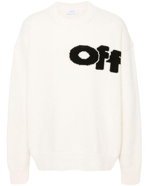 Off-White c/o Virgil Abloh White Off- Crew Neck Sweater With Logo for men