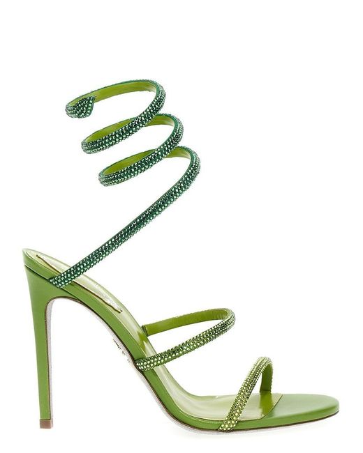 Rene Caovilla Cleo Sandals in Green | Lyst