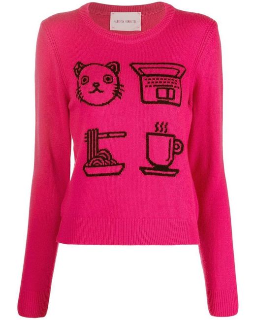 Alberta Ferretti Pink Eco-Sustainable Wool Cashmere