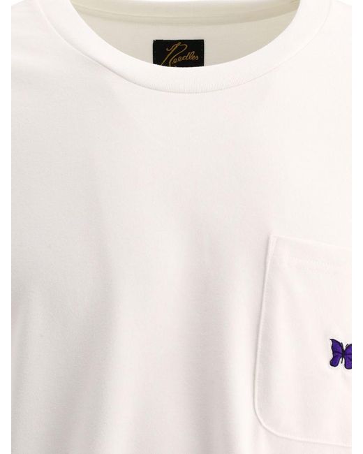 Needles White T-Shirt With Logo for men