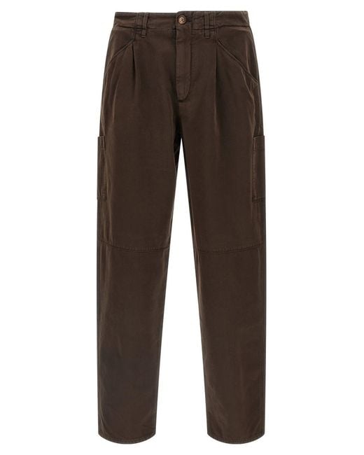Brunello Cucinelli Brown 'ergonomic' Pants for men