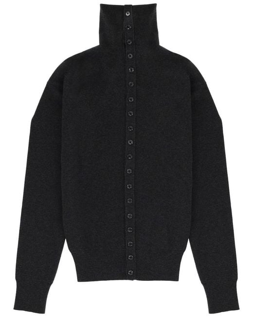 Lemaire Black High Collar Cardigan