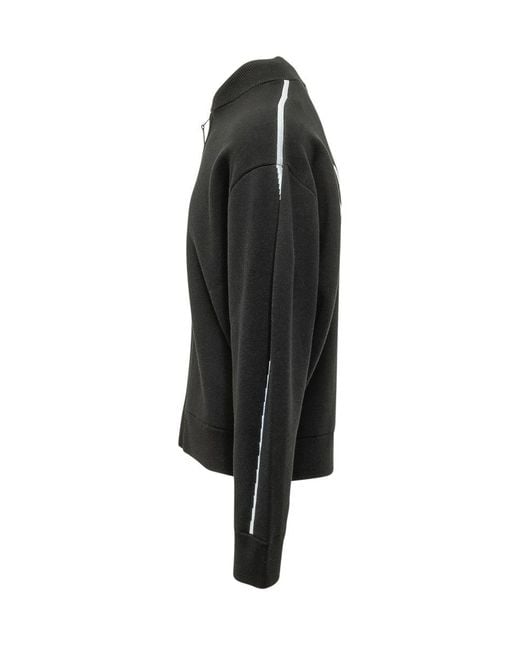 Givenchy Black Sweatshirt With Zip And High Neck for men