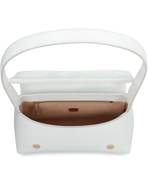 Dolce & Gabbana White Dg Logo Leather Shoulder Bag