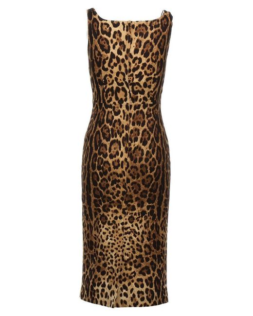Dolce & Gabbana Animalier Dress Dresses in Natural | Lyst