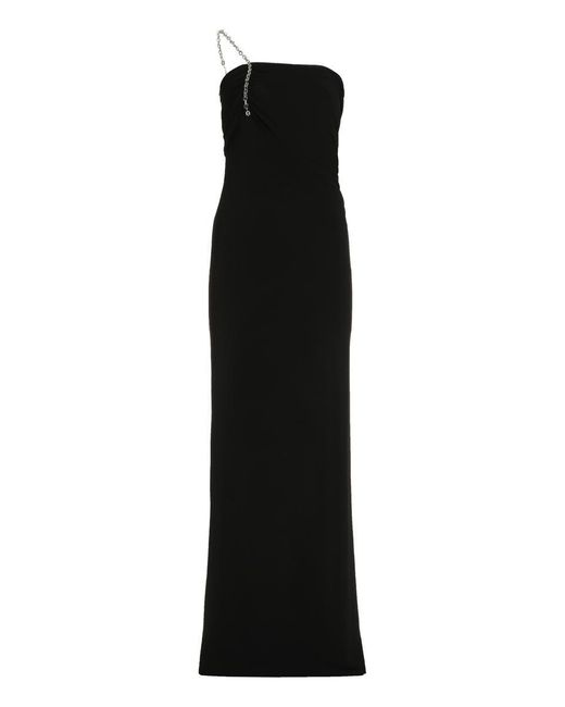 Givenchy Black Draped One Shoulder Dress