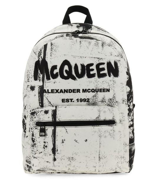 Alexander McQueen Gray Metropolitan Backpack for men