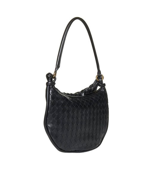 Bottega Veneta Black Medium "Gemelli" Leather Shoulder Bag