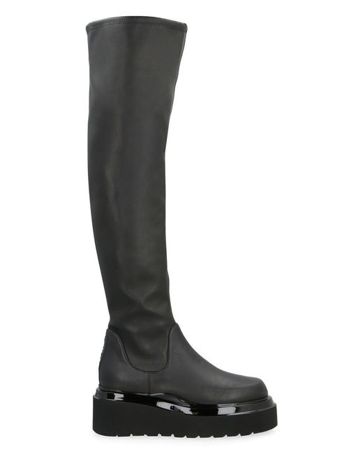 3Juin Black Amalia Eco-leather Over-the-knee Boots