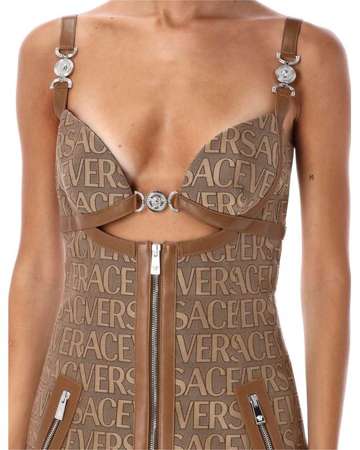 Versace Natural Allover Mini Dress