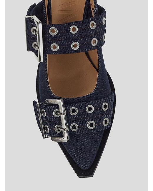 Ganni Blue Flat Shoes