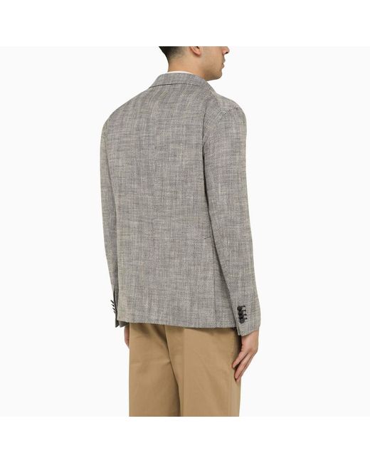 Tagliatore Gray Single Breasted Herringbone Jacket for men