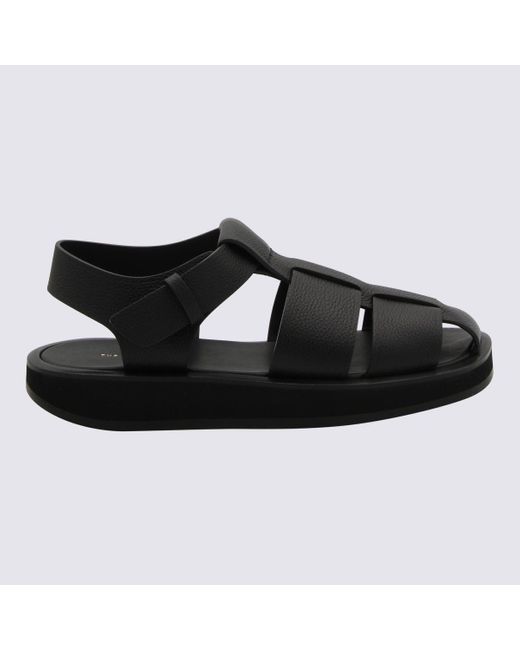 The Row Black Sandals