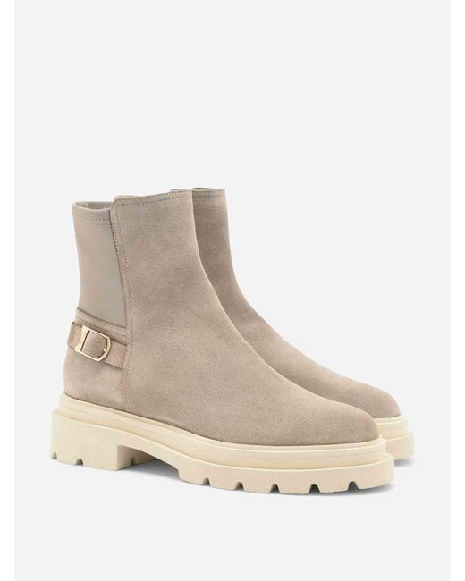 Santoni Natural Suede Leather Boots