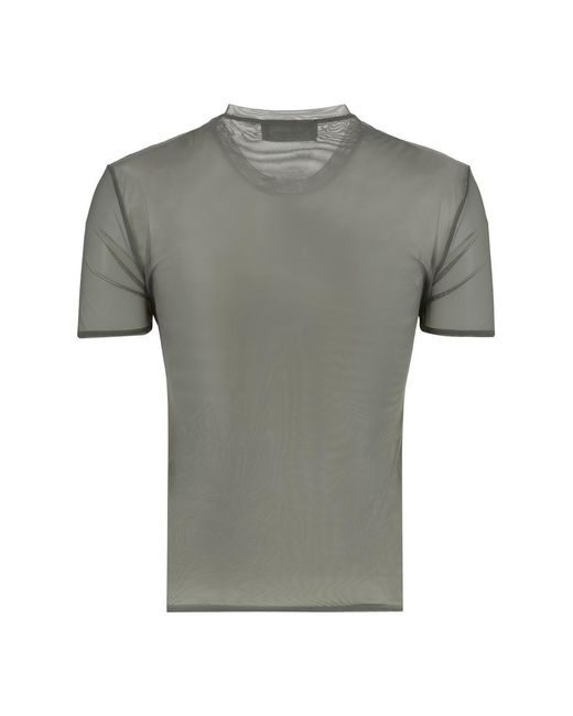 Blumarine Gray Tulle T-Shirt