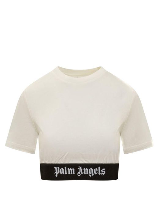 Palm Angels Natural Cotton Crop Top