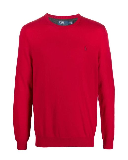 Polo Ralph Lauren Red Long Sleeve Basic Pullover for men