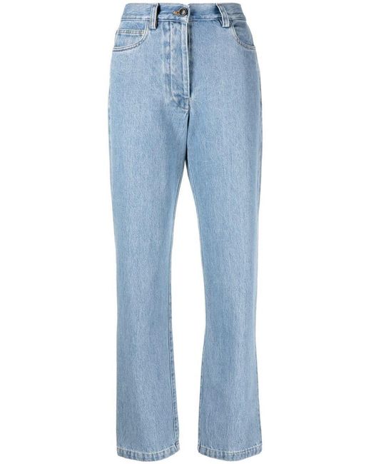 Giuliva Heritage Blue Straight Leg Trousers With Five Pockets Clothing