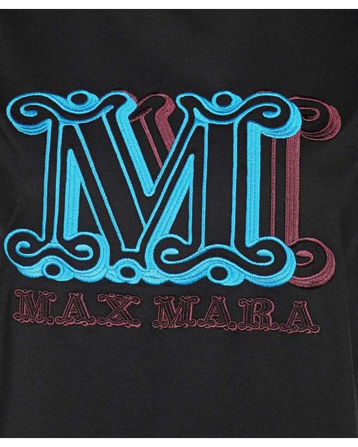 Max Mara Black Agro Cotton Crew-neck T-shirt