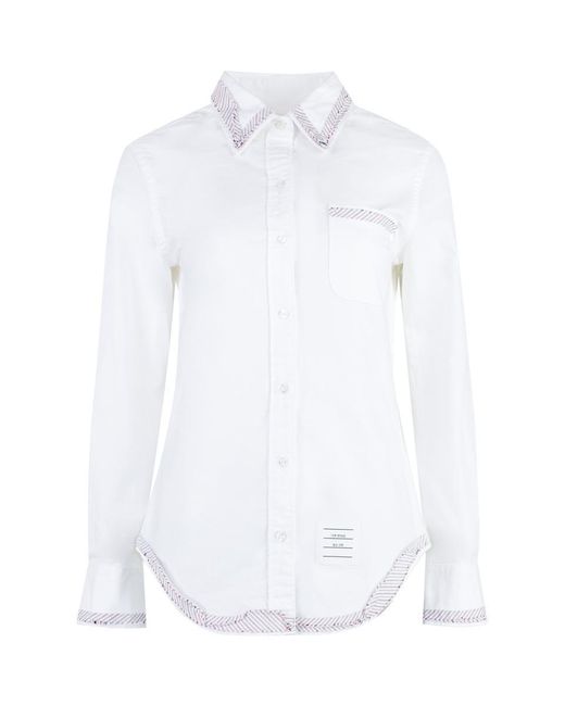 Thom Browne White Button-down Collar Cotton Shirt