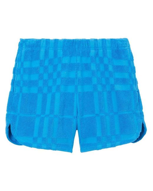 Burberry Blue Check-pattern Above-knee Length Shorts for men